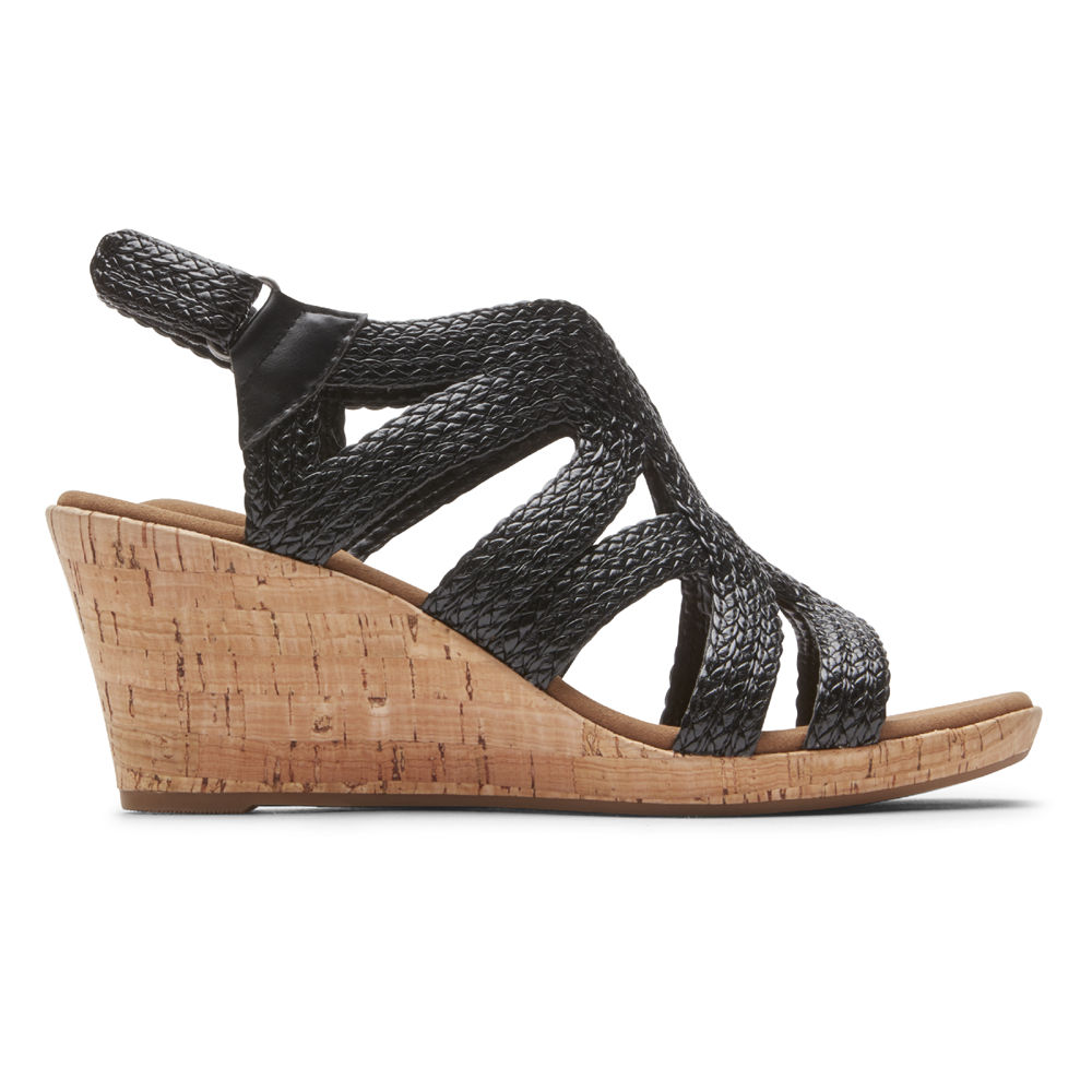 Rockport Singapore Womens Sandals - Briah Braided Black - FW5369874